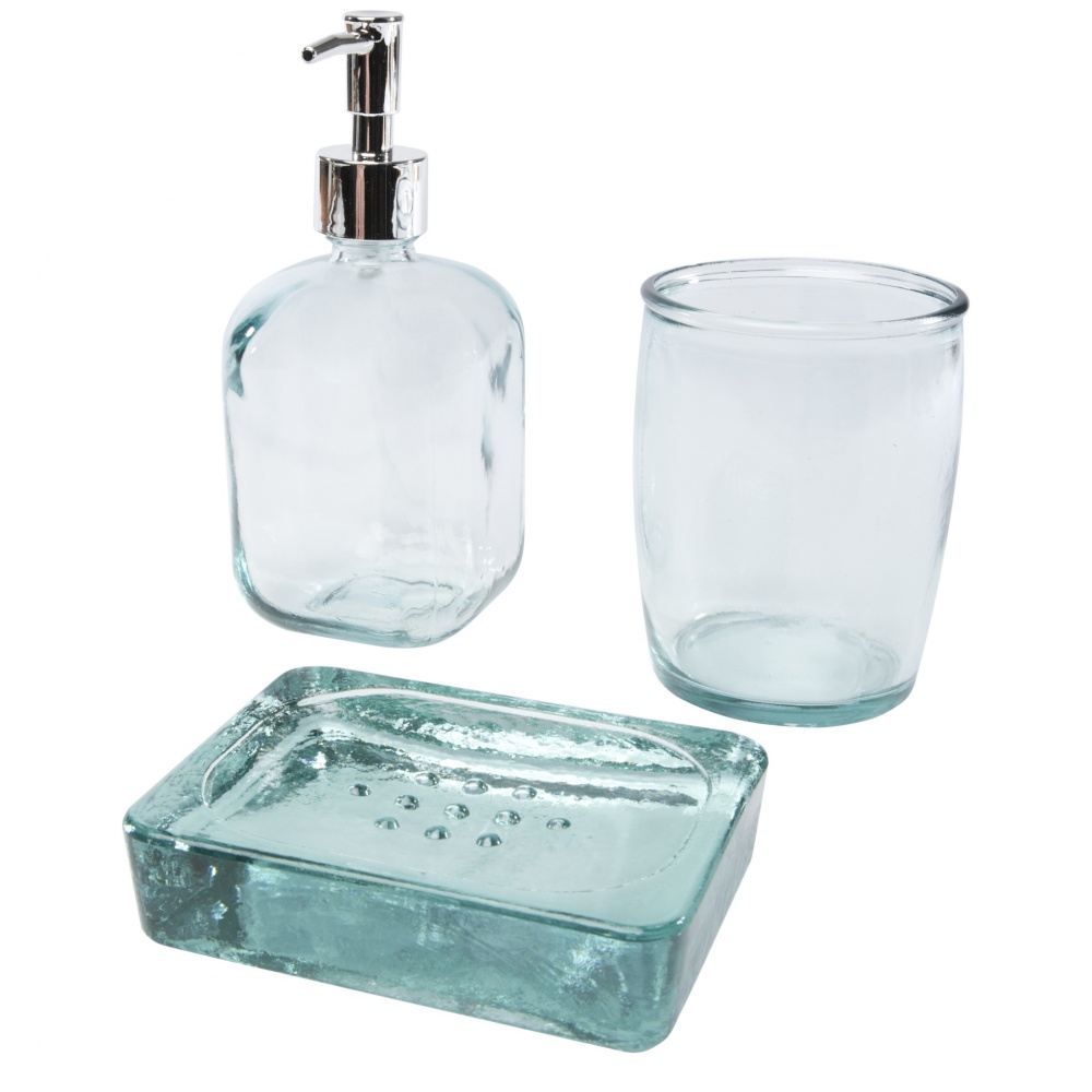 Logo trade advertising products picture of: Jabony 3-piece recycled glass bathroom set
